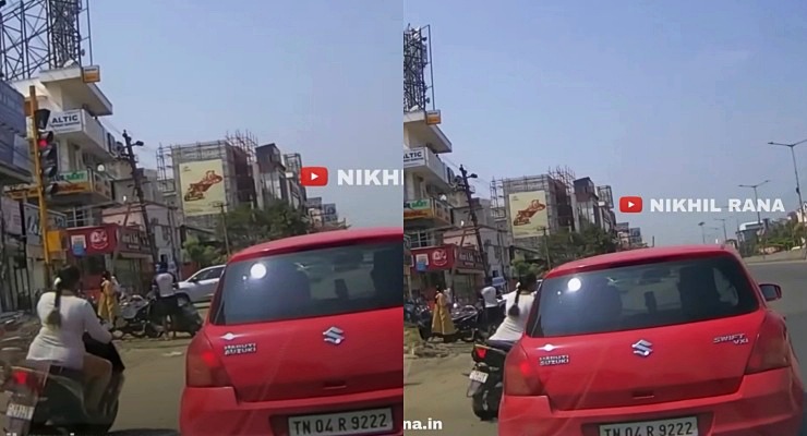 woman overtaking from left